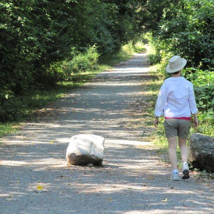 Photo d'un randonneur sur un sentier